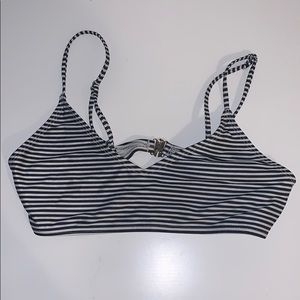 Blank and white stripped bikini top